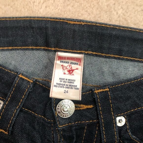 True Religion Skinny Dark Blue Jeans Size 24 New - Picture 5 of 5